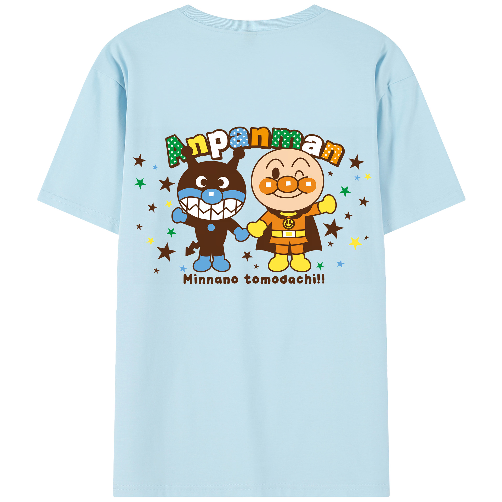 （画像用） アンパンマン Anpanman 綿100％半袖Tシャツ（背面プリント）